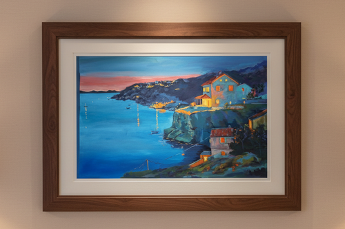 Reflection's pt.1 - framed mockup in dark walnut frame