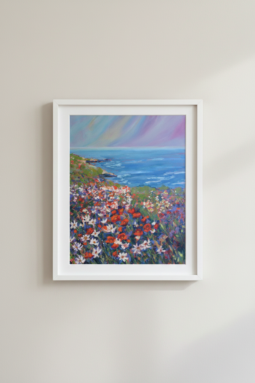 Shower Flowers – White Frame Mockup